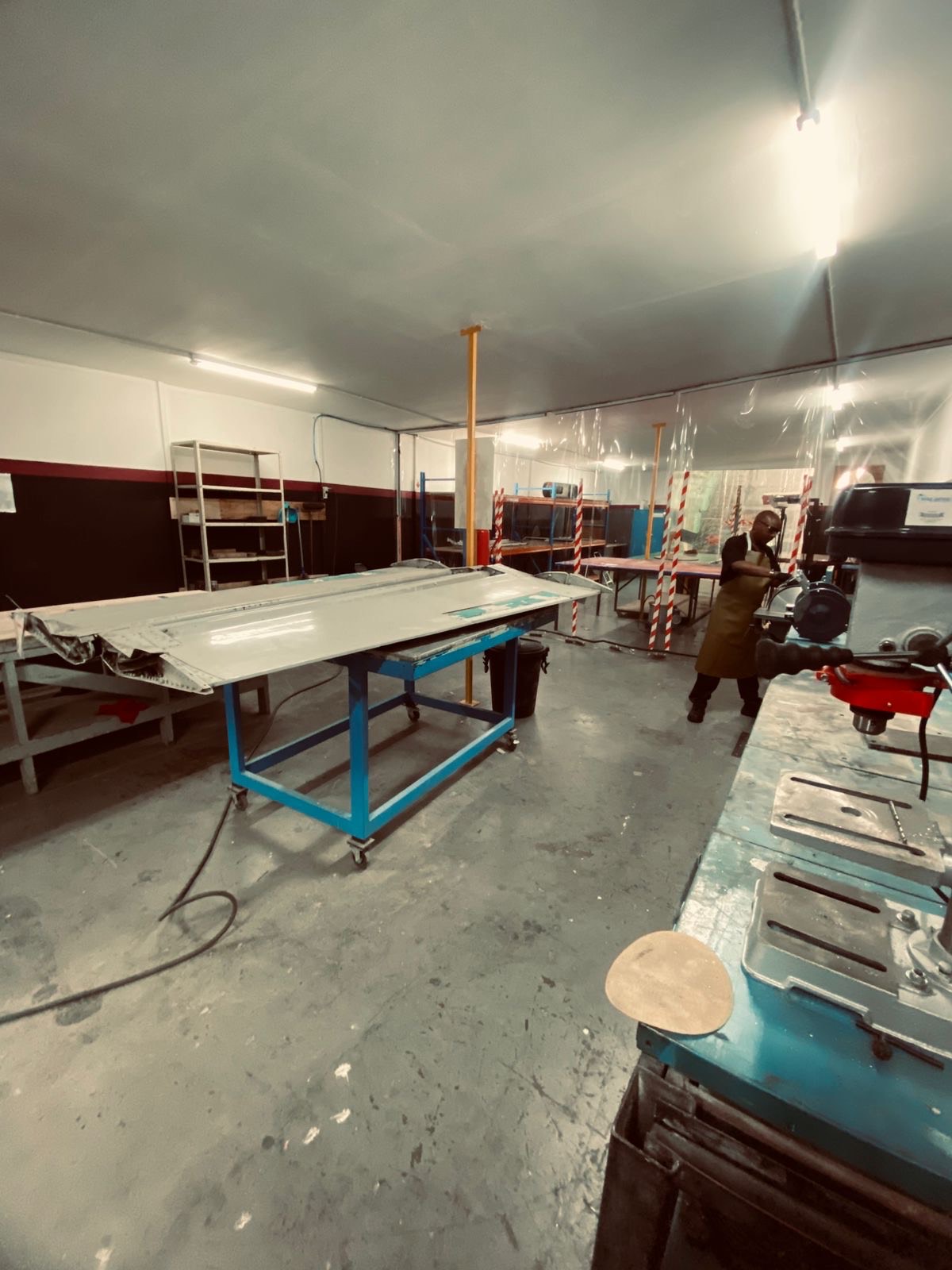 Technician working on a part